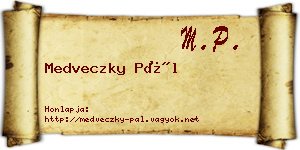 Medveczky Pál névjegykártya